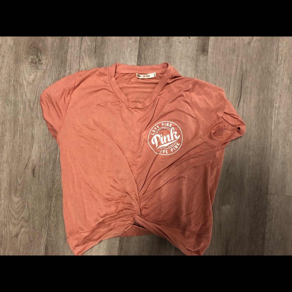 a pink crop top